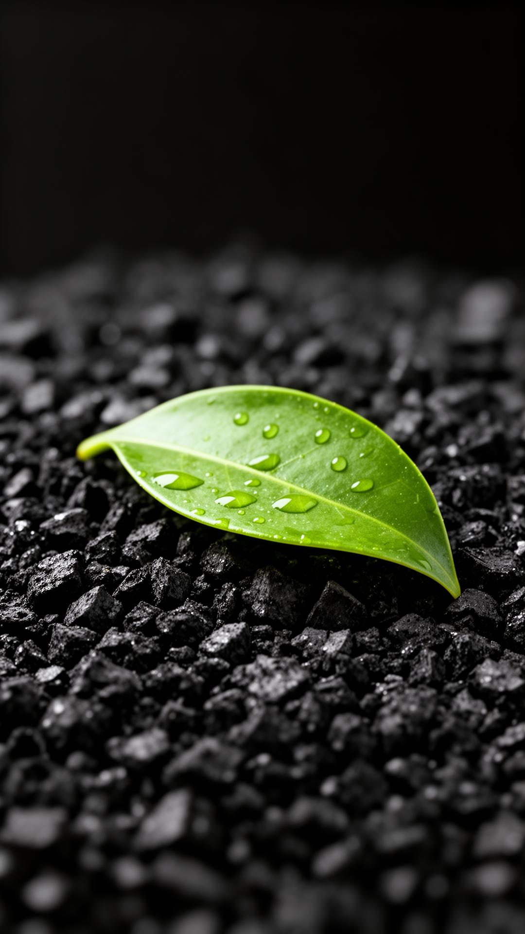 Hoja verde sobre caucho recuperado — manifiesto eco TOPCAUCHOS